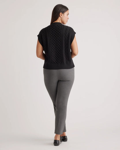 Australian Merino Wool Cable Sweater Vest - XS / Heather Grey