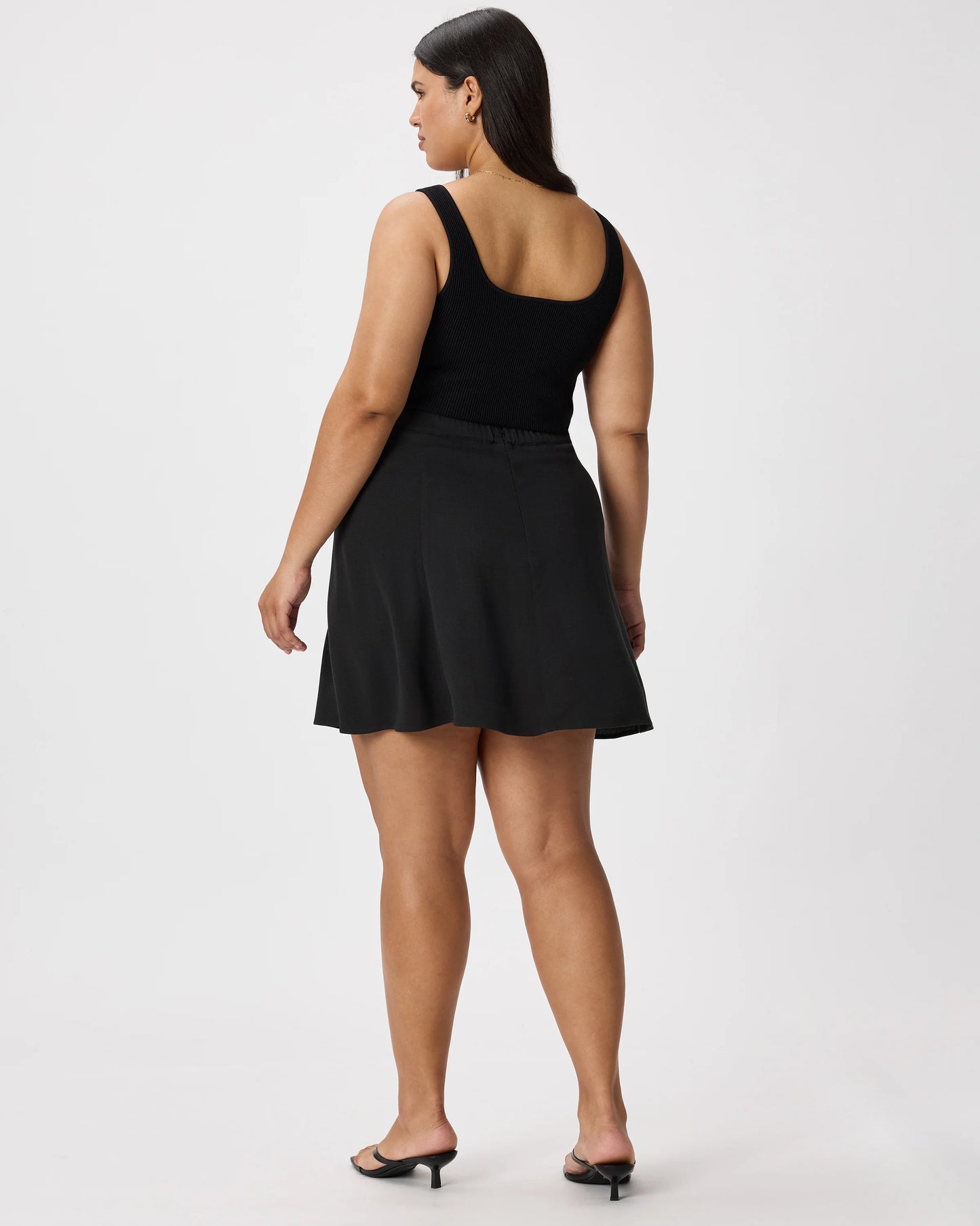 Lightweight Crepe A-Line Mini Skirt - XS / Moonstone Blue