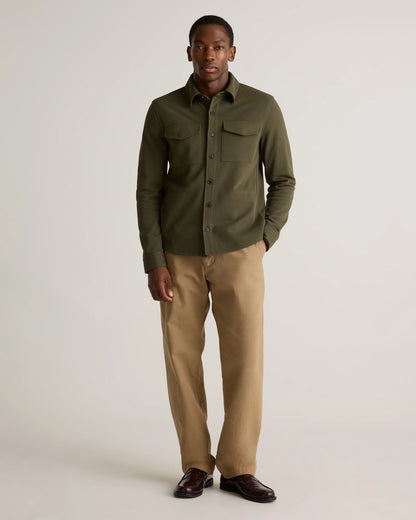 Cotton Pique Knit Overshirt - XS / Heather Charcoal