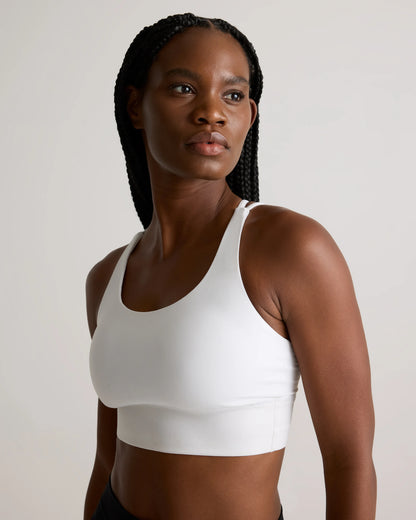 Power-Up Long Line Strappy Sports Bra - XS / Classic White