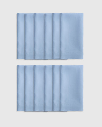 European Linen Wide-Hem Napkins (Set of 12) - One Size / Willowleaf Gingham