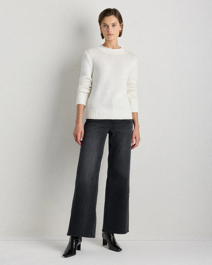 100% Organic Cotton Roll Neck Sweater - XS / Cornflower Mini Stripe