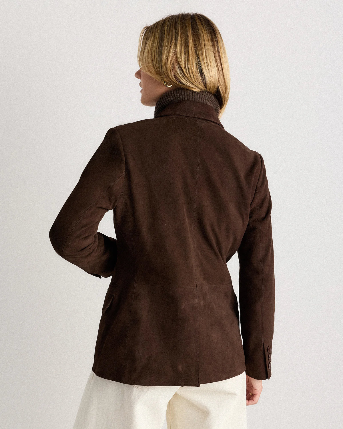 100% Suede Blazer - XS / Espresso Brown
