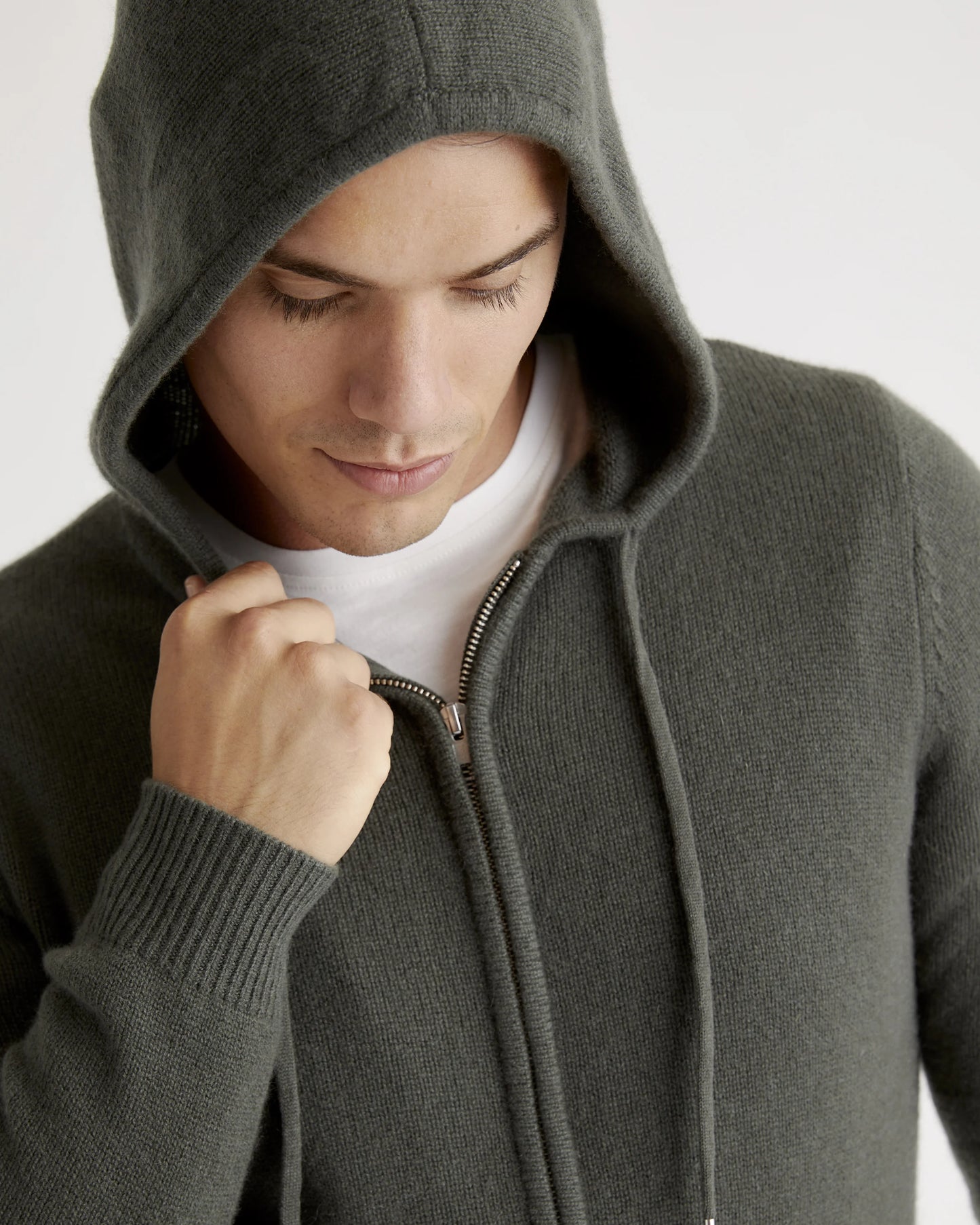 Mongolian Cashmere Full-Zip Hoodie - S / Teak