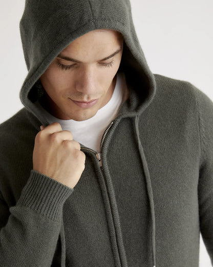 Mongolian Cashmere Full-Zip Hoodie - S / Teak