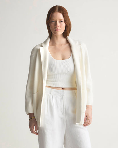 100% Organic Cotton Knit Blazer - XS / Heather Dove Grey