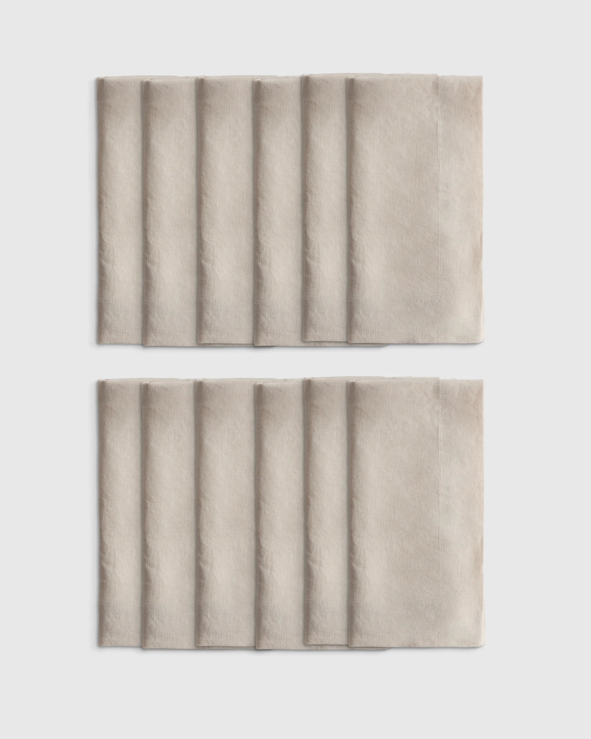 European Linen Wide-Hem Napkins (Set of 12) - One Size / Willowleaf Gingham