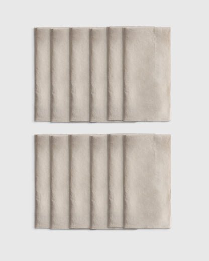 European Linen Wide-Hem Napkins (Set of 12) - One Size / Willowleaf Gingham