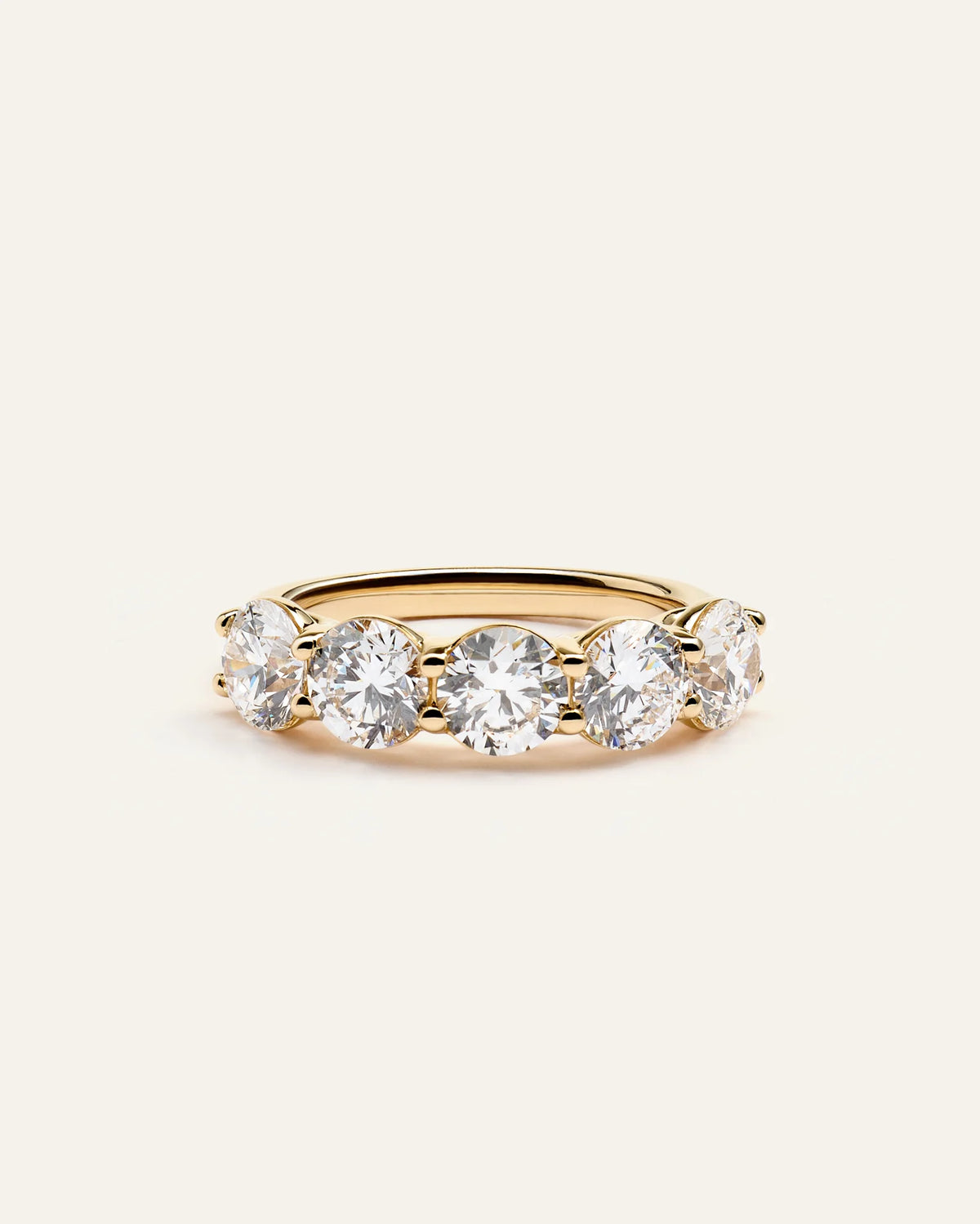 Lab Grown Diamond Five Stone Band - 4 / Yellow Gold