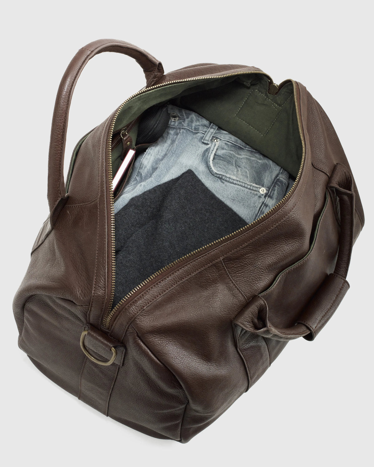 Nappa Leather Duffle Bag - One Size / Dark Brown
