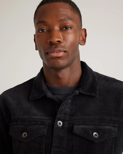 Organic Stretch Corduroy Trucker Jacket - S / Seaweed