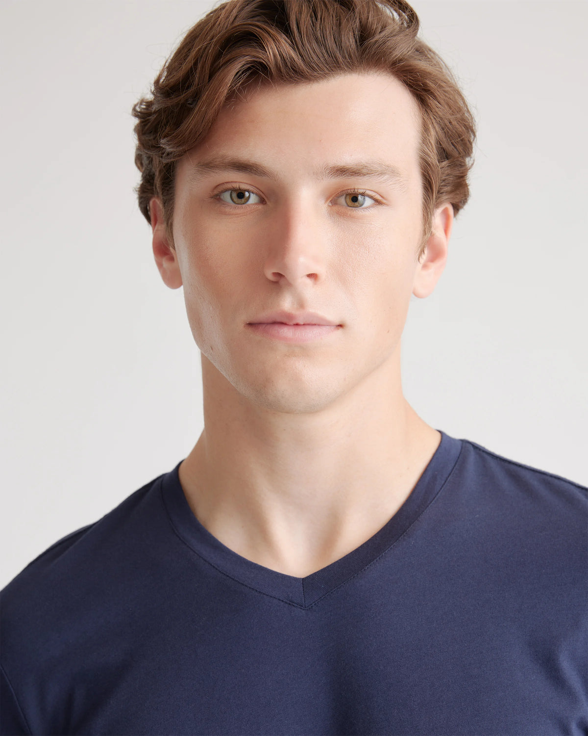Cotton Modal V-Neck Tee - S / Deep Navy