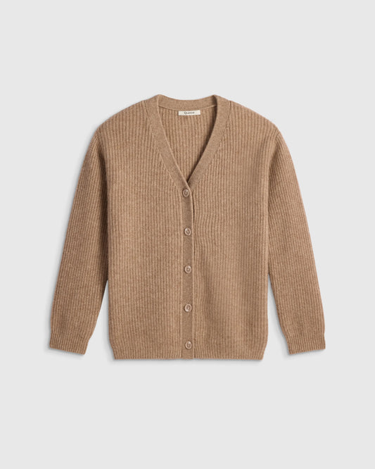 Washable Cashmere Oversized Fisherman Cardigan - 10 / Oatmeal