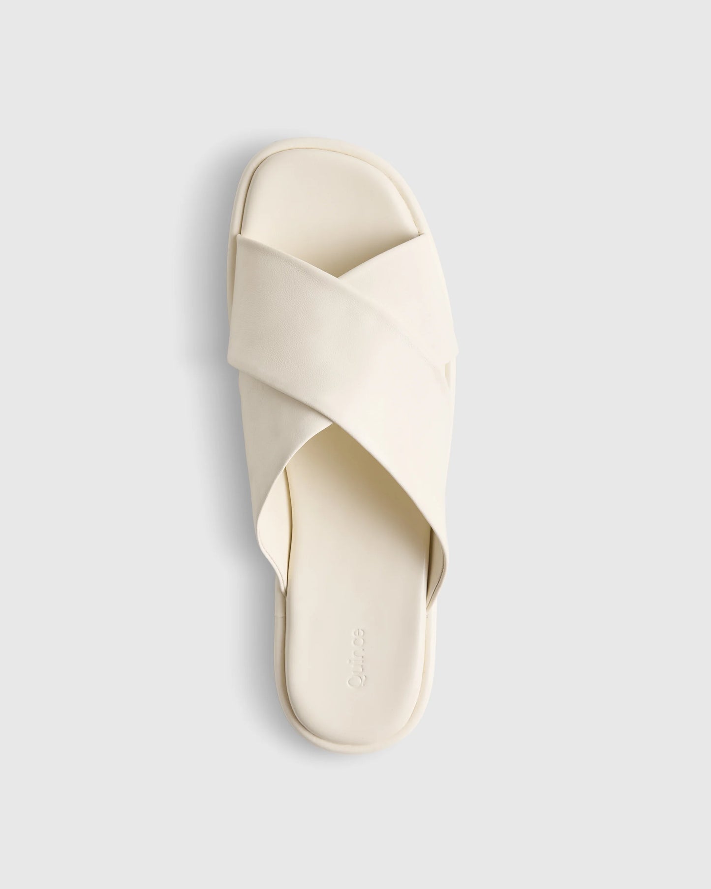 Italian Leather Crossover Slide - 5 / Cognac