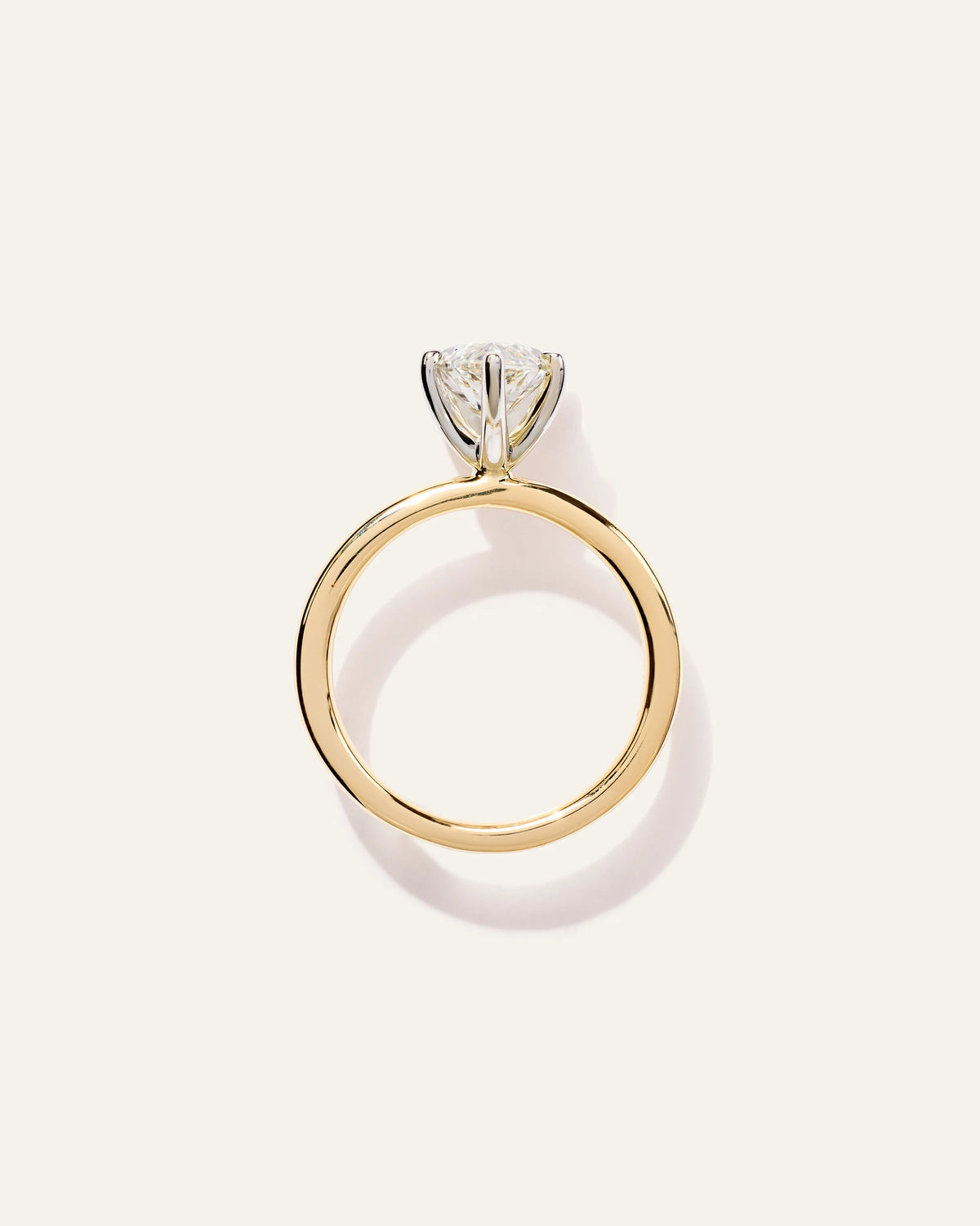 Lab Grown Diamond Marquise Comfort Fit Engagement Ring - 3ct - 4 / Yellow Gold