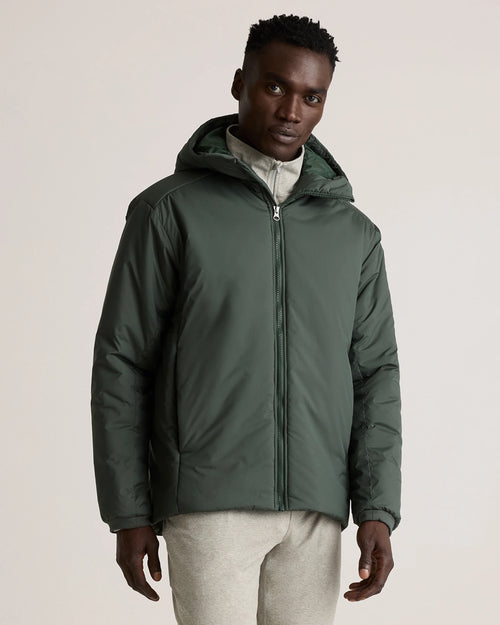 Hybrid Insulated Heavyweight Hooded Jacket - S / Verdant Pine