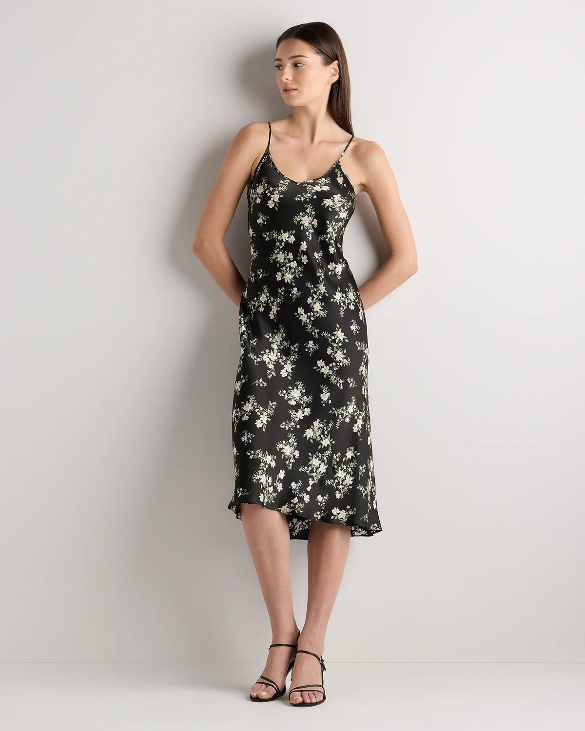 100% Washable Silk Slip Dress - XS / Black
