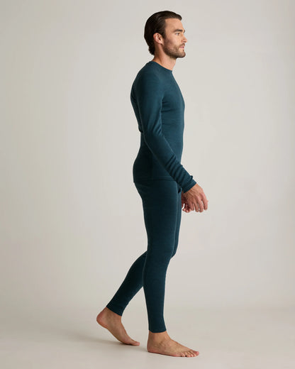 100% Merino Wool Cold Weather Base Layer Bottoms - S / Black