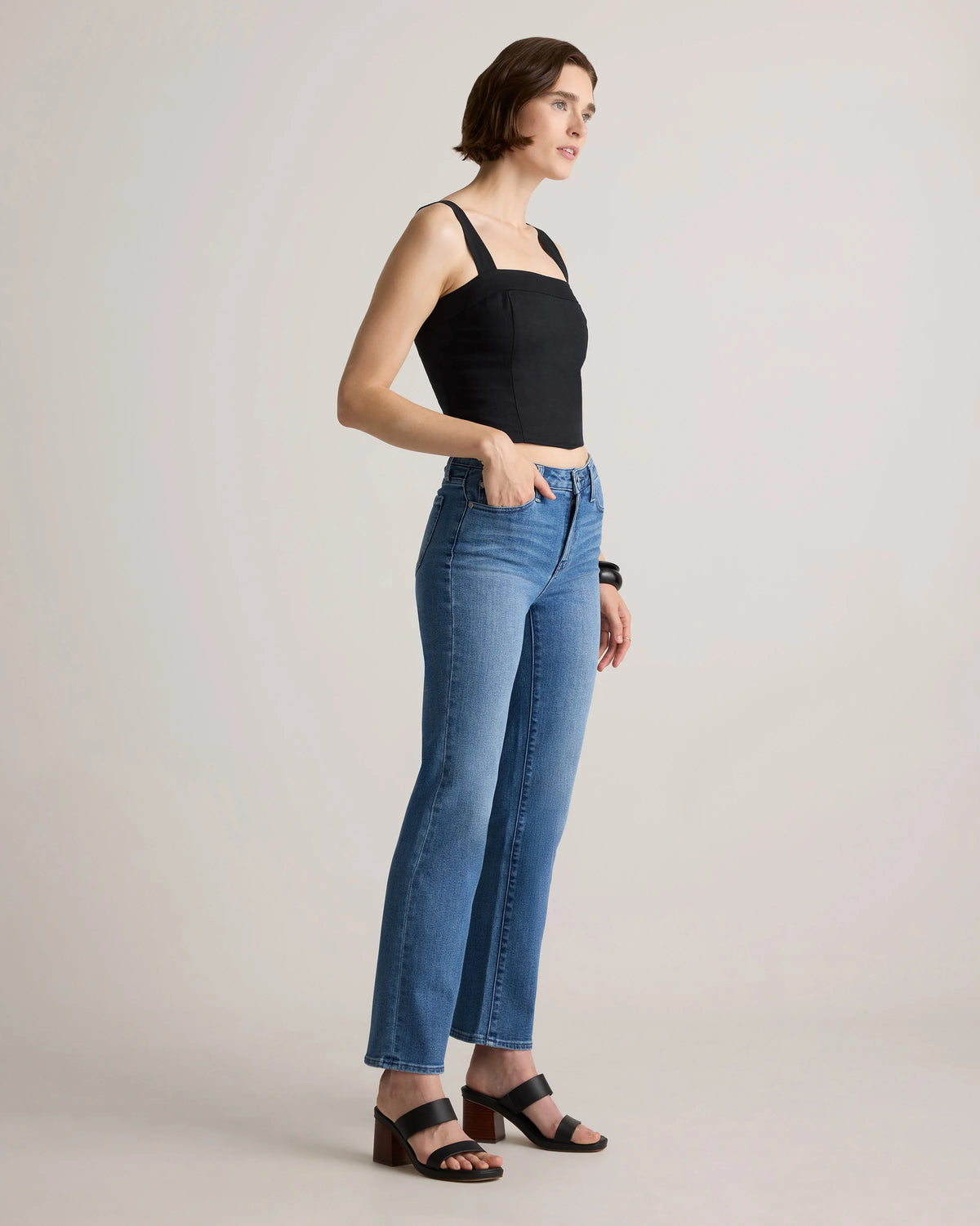 Bella Stretch Straight Jeans - 24 / Twilight Blue Fray