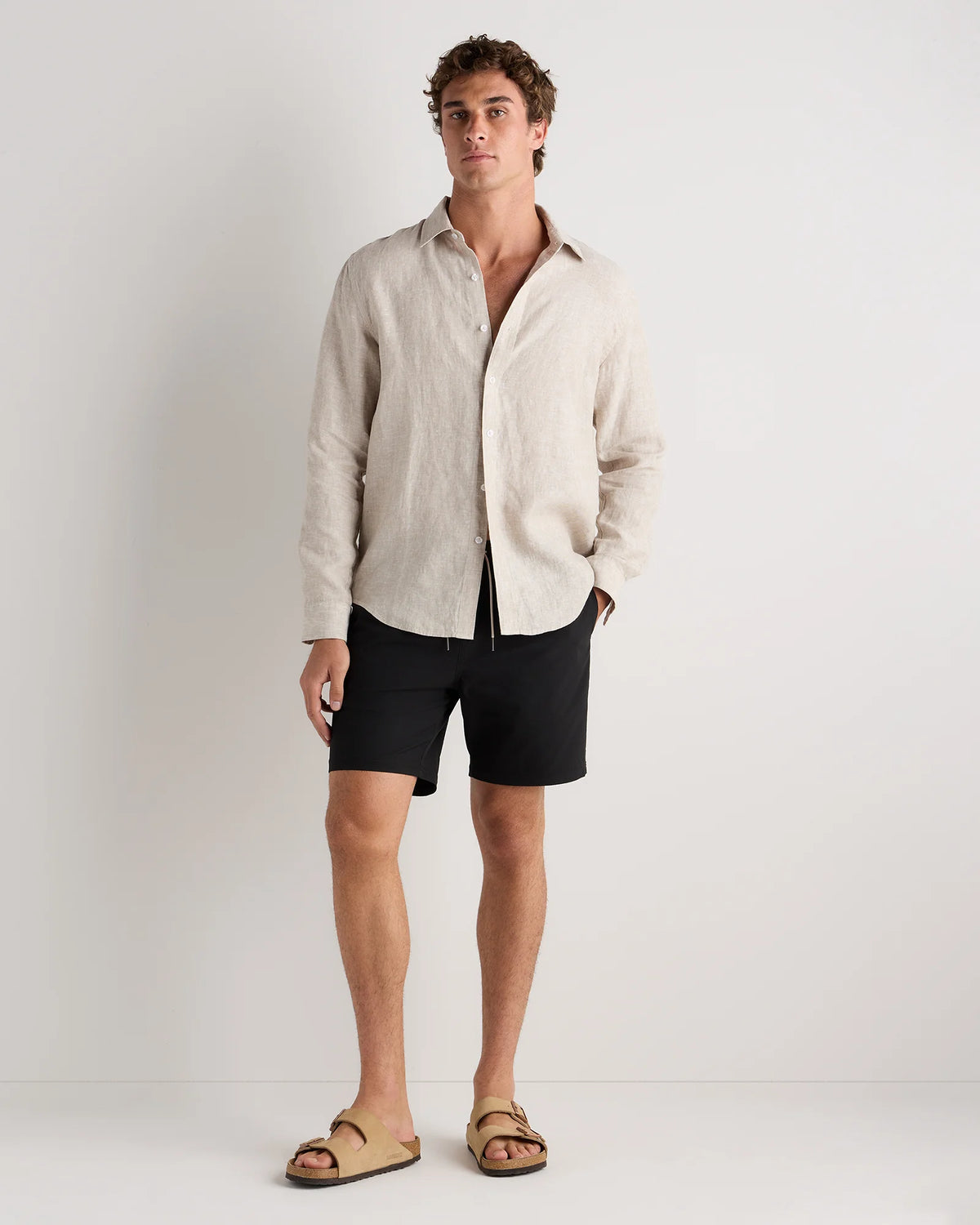 Seersucker Swim Trunks - 7" - S / Navy Seersucker