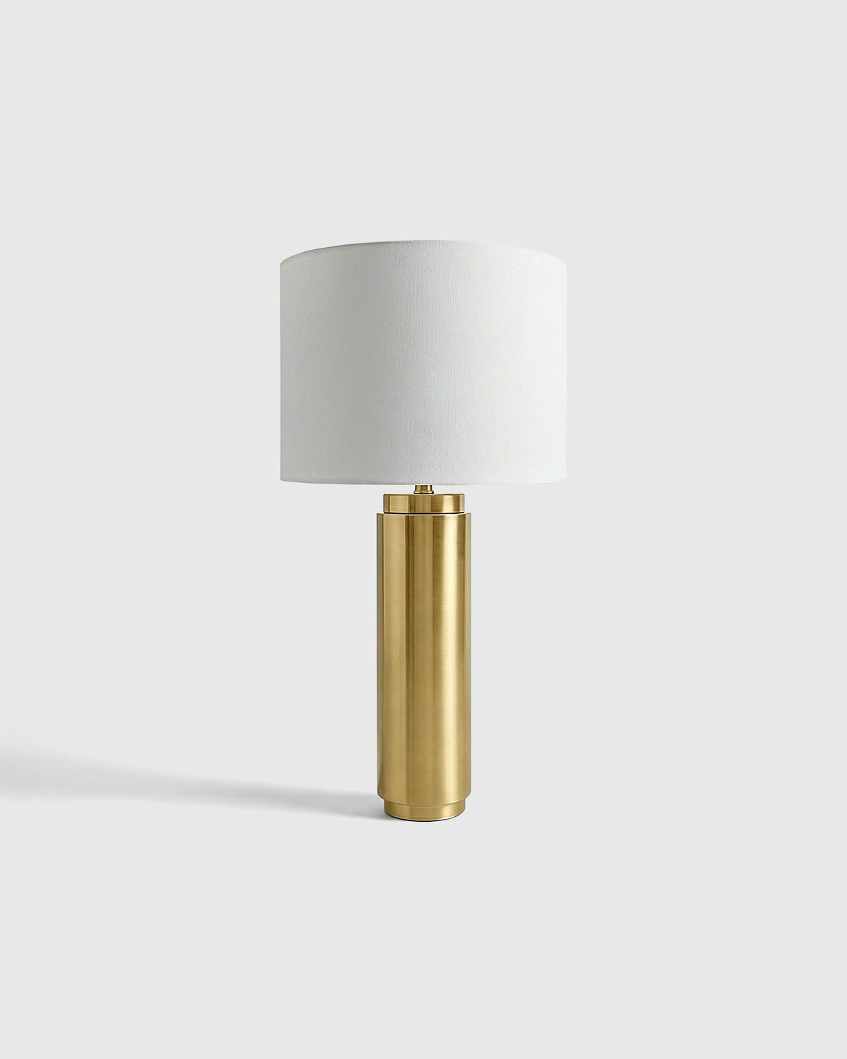 Cylindrical Iron Table Lamp - One Size / Brass
