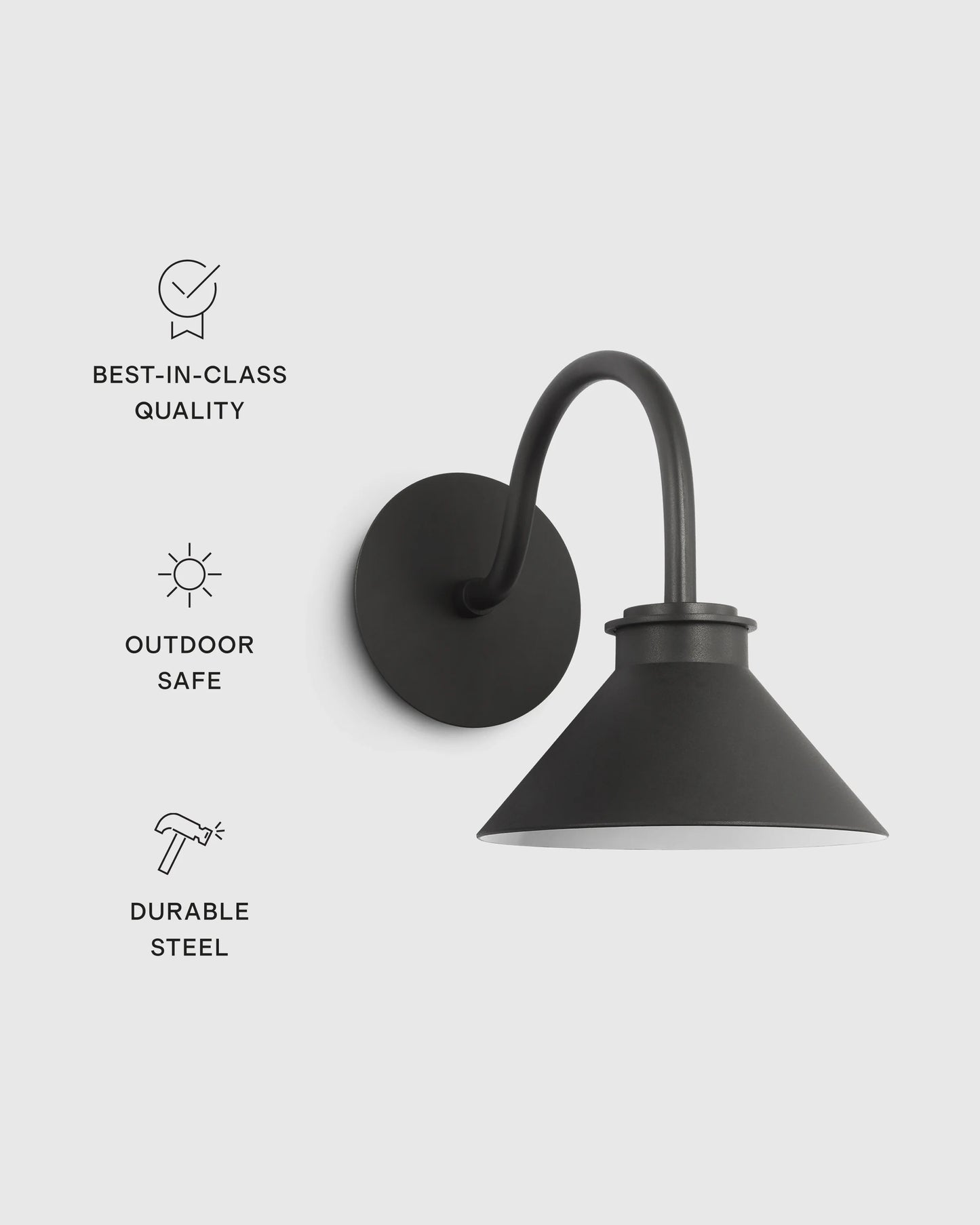 Contemporary Steel Indoor/Outdoor Barn Sconce - Small / Black