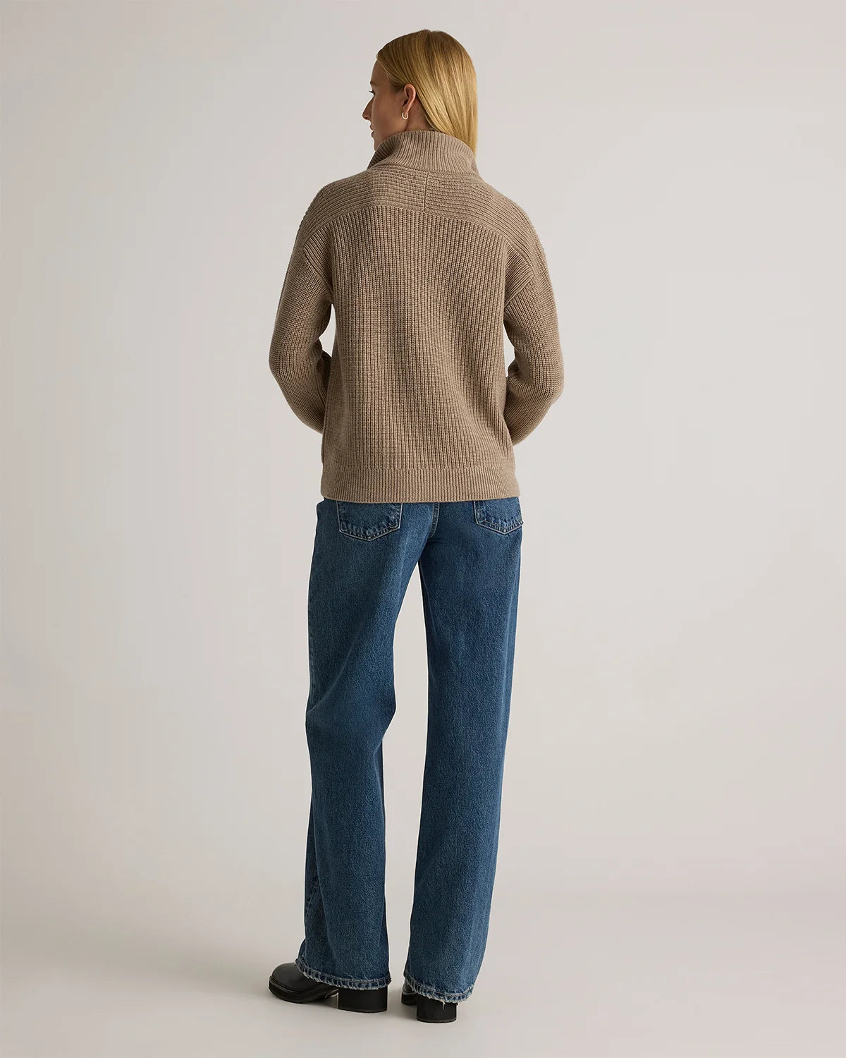 Australian Merino Wool Half Zip Sweater - XS / Heather Grey