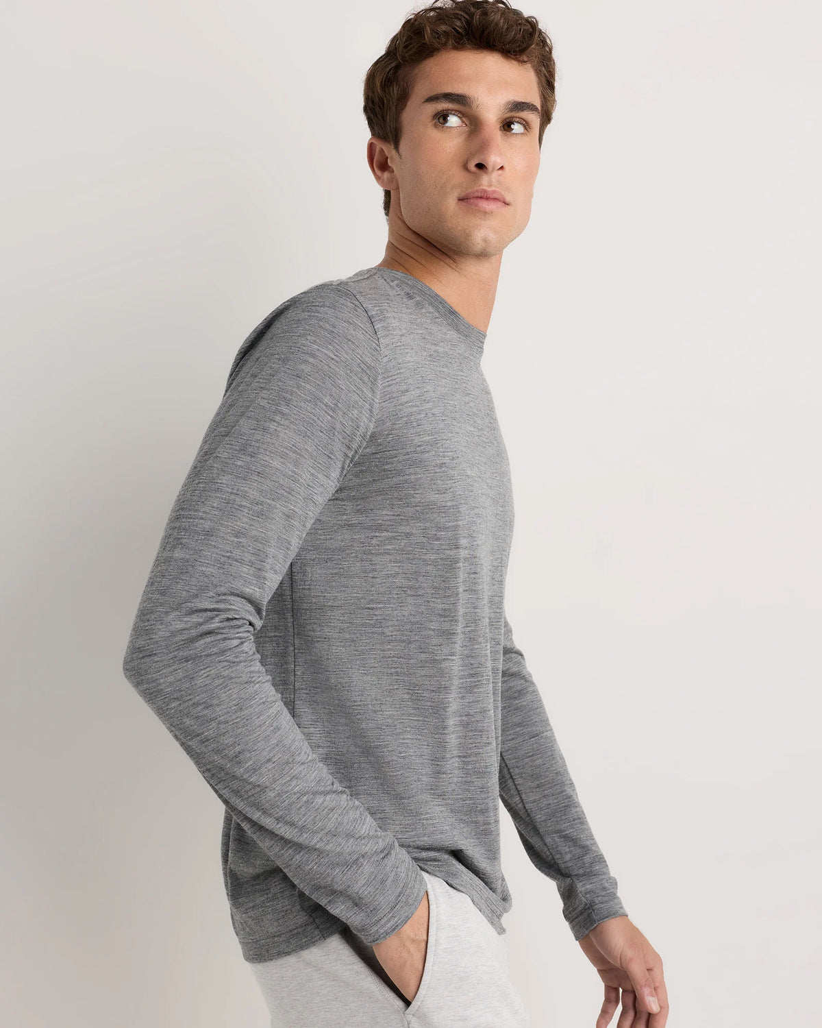 100% Merino Wool All-Season Long Sleeve Base Layer Tee - XS / Off-White