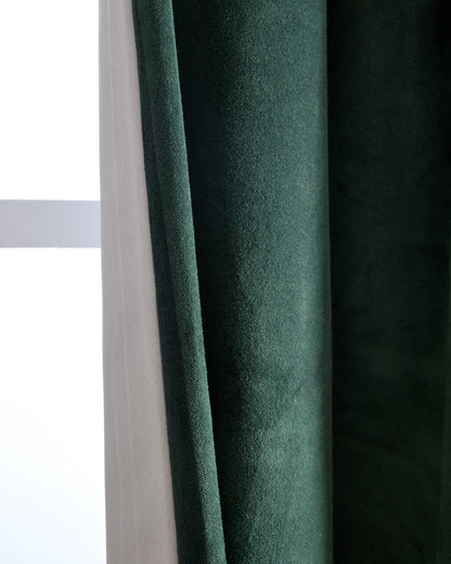 Cotton Velvet Room Darkening Curtain - Single Panel - 48x84 / Ivory