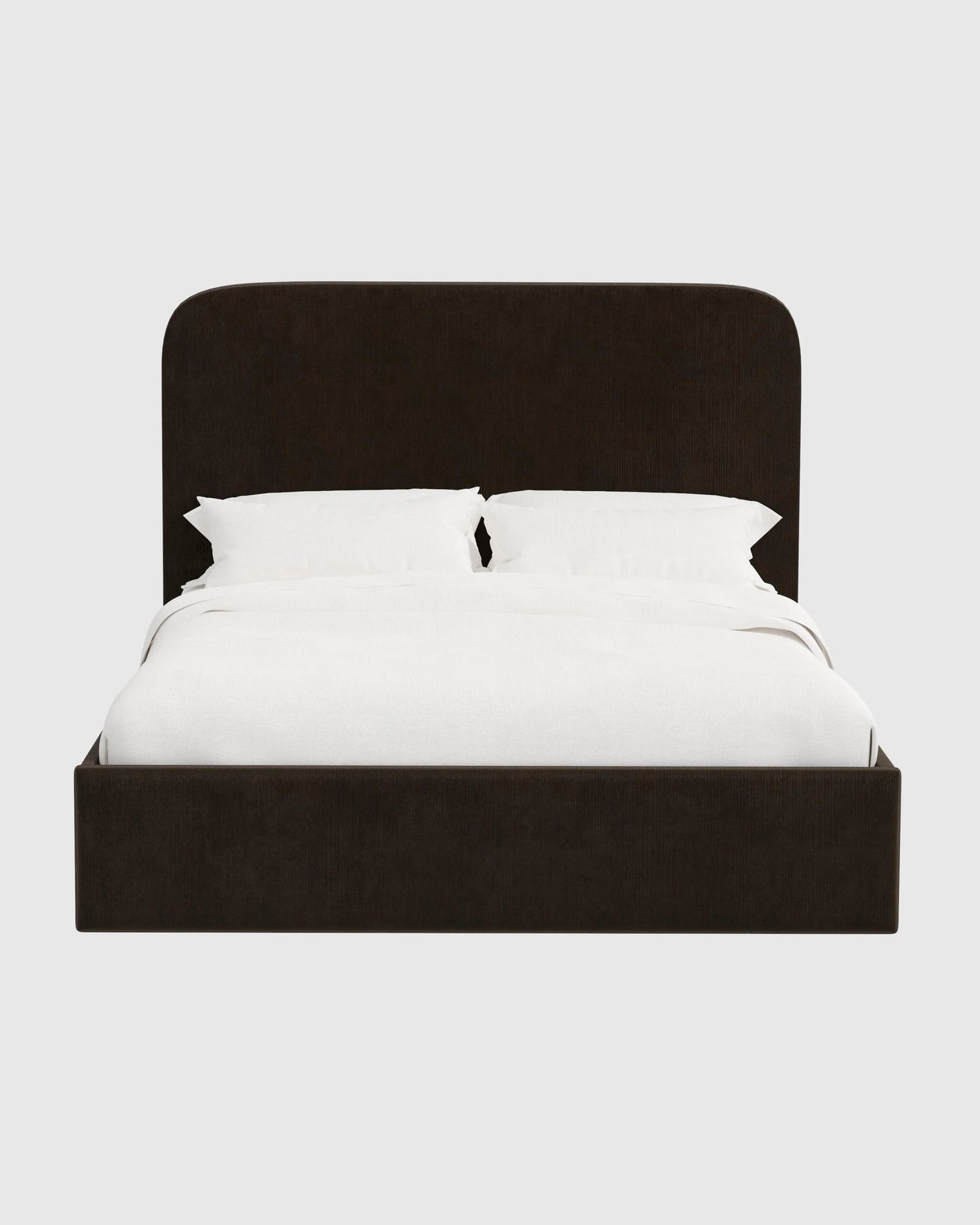 Curved Bed in Performance Velvet - Full / Walnut
