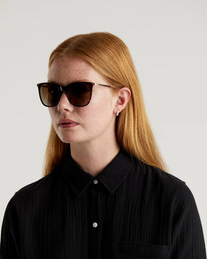 Poppy Polarized Acetate Sunglasses - One Size / Tortoise with Brown Gradient lens