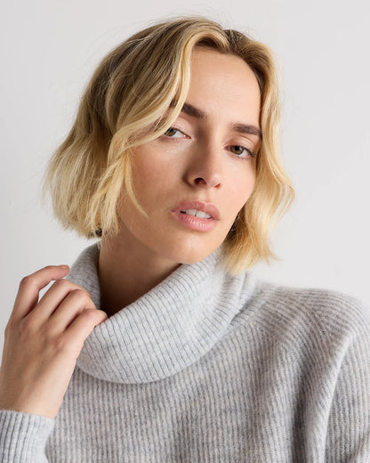 Lightweight Baby Alpaca Turtleneck - XS / Smoked Charcoal
