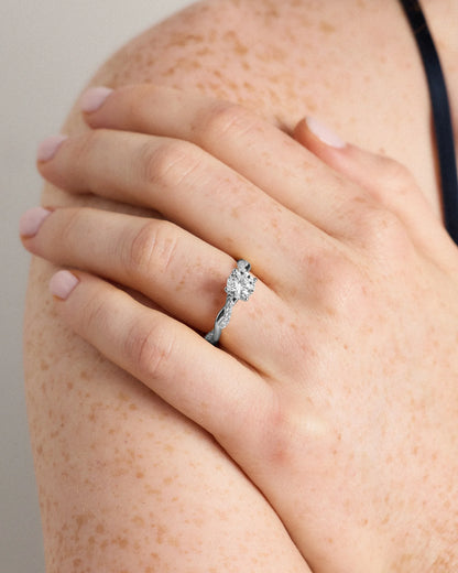 Lab Grown Diamond Round Twisted Engagement Ring - 1ct - 4 / Yellow Gold