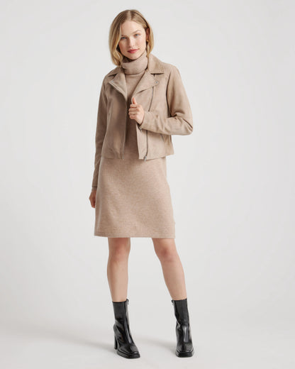 Mongolian Cashmere Turtleneck Sweater Dress - XS / Moss