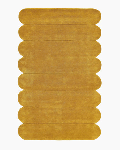 Scalloped Border Hand-Tufted Rug - 5' x 8' / Mustard