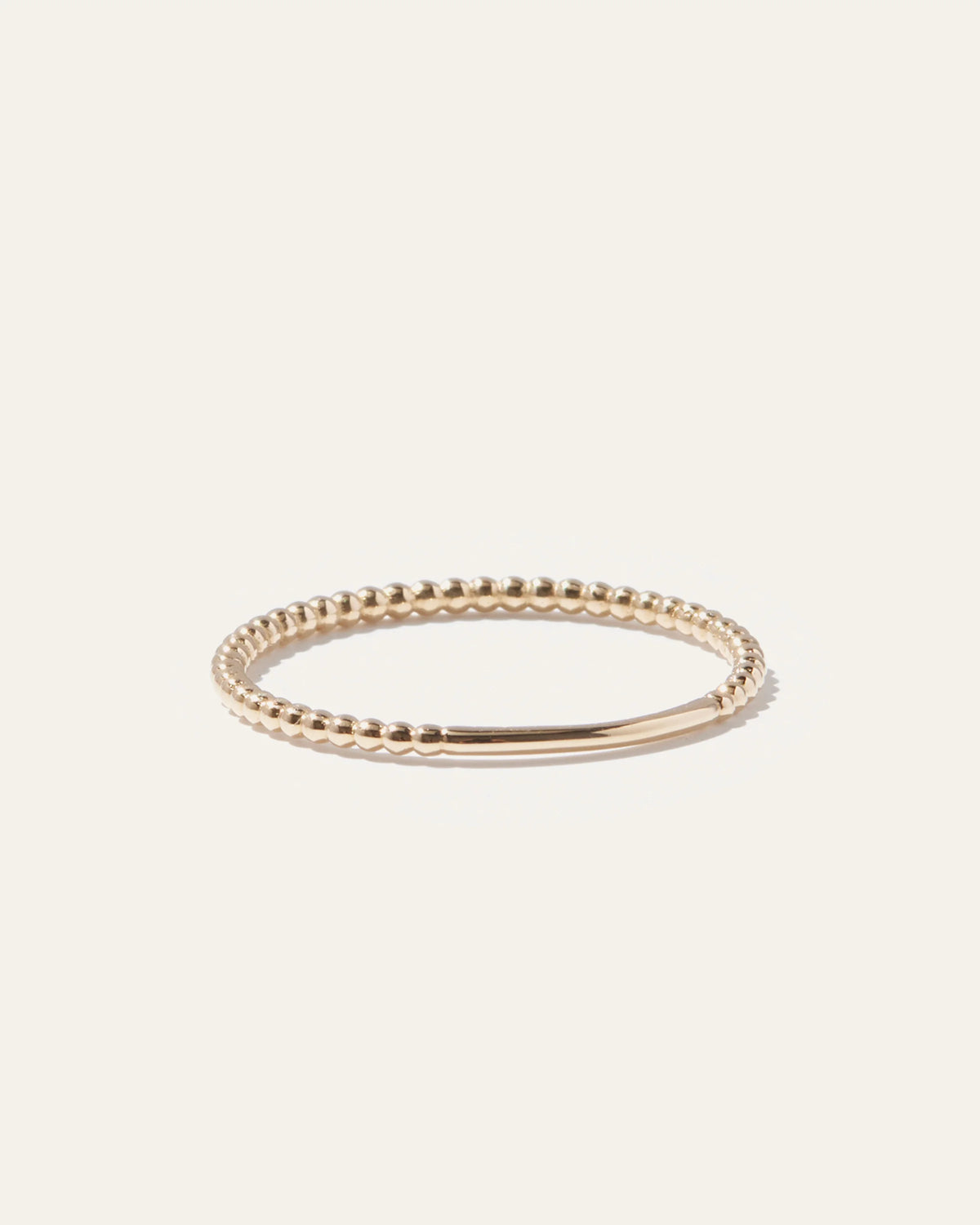 14K Gold Beaded Ring - 4 / Yellow Gold