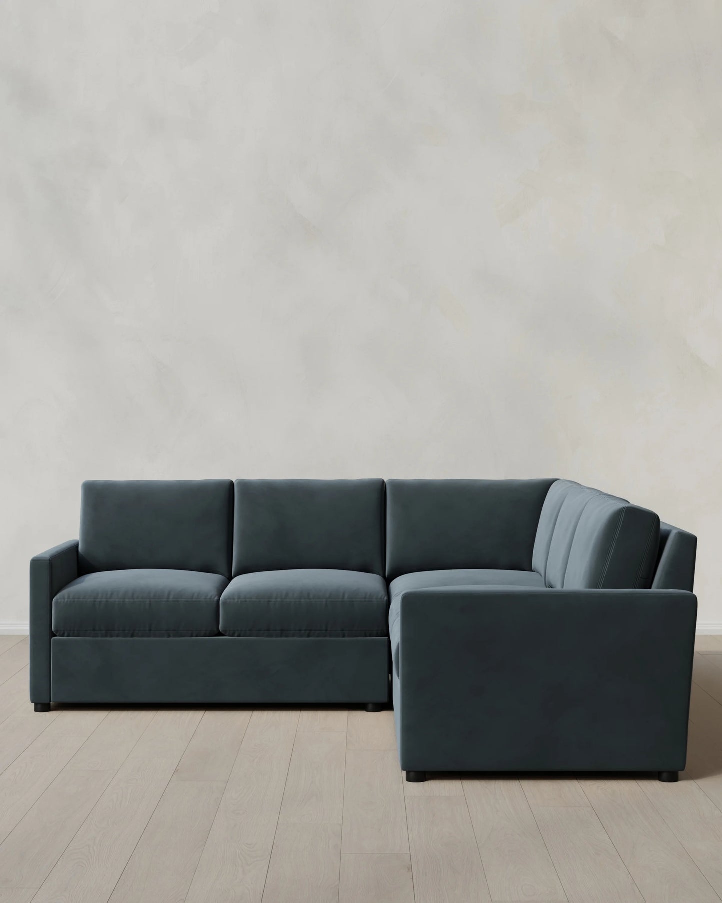 Brennan L Sectional in Performance Velvet - 99x99 / Taupe