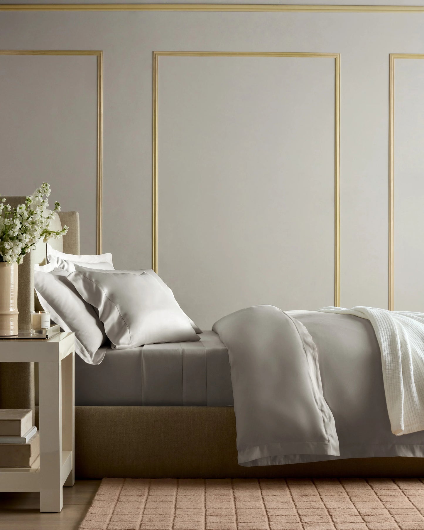 Signature Giza Cotton Sateen Duvet Cover - Twin / Light Grey