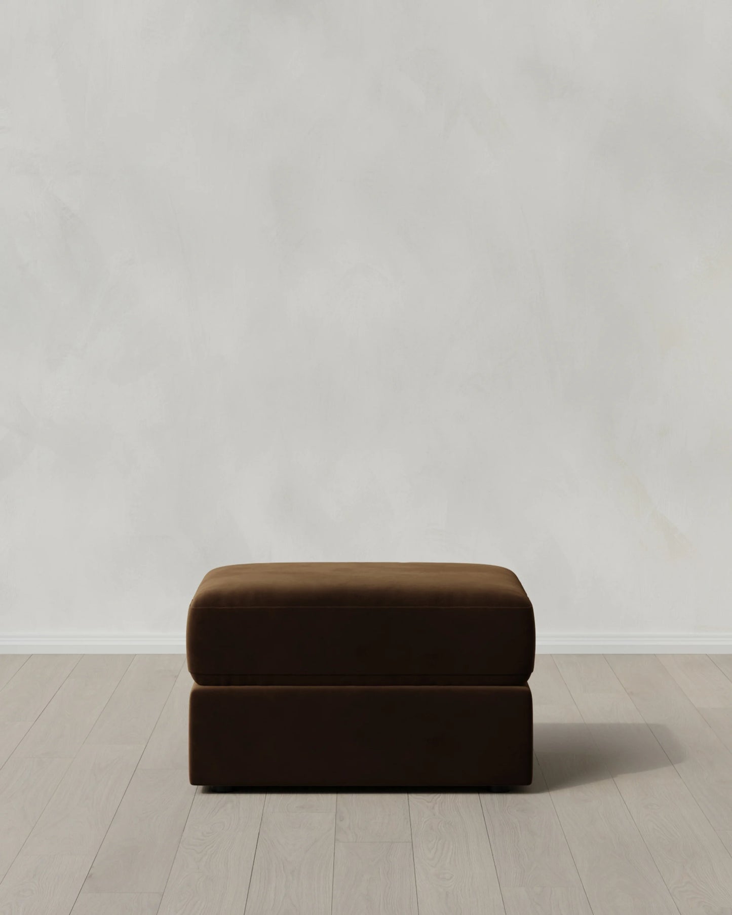 Ashford Deep Seat Ottoman in Performance Velvet - One Size / Ivory