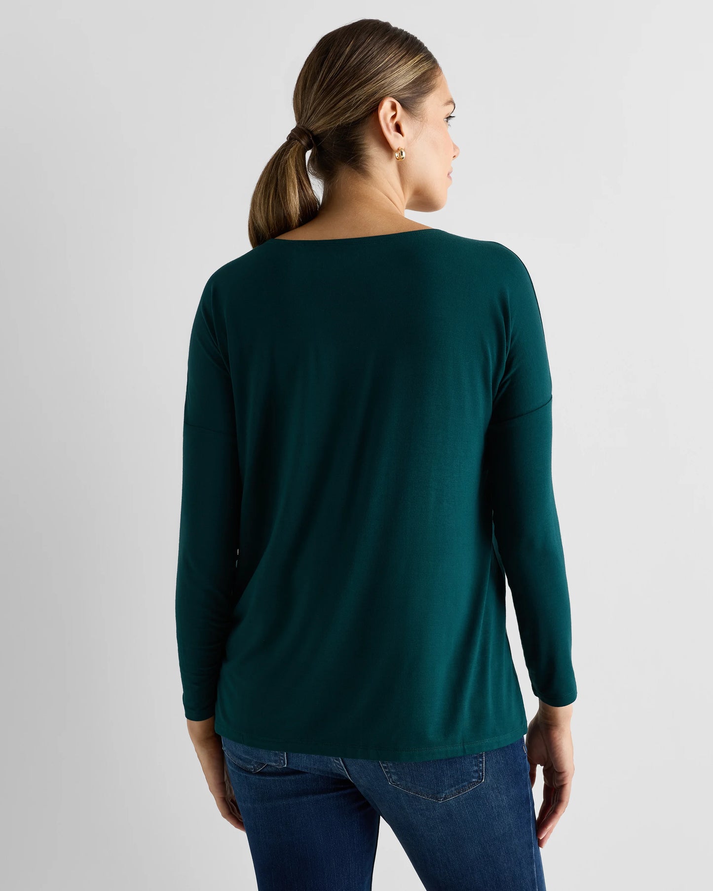Bamboo Jersey Maternity Long Sleeve Tee (2-pack) - XS / Wine Tasting Red/Nocturnal Green