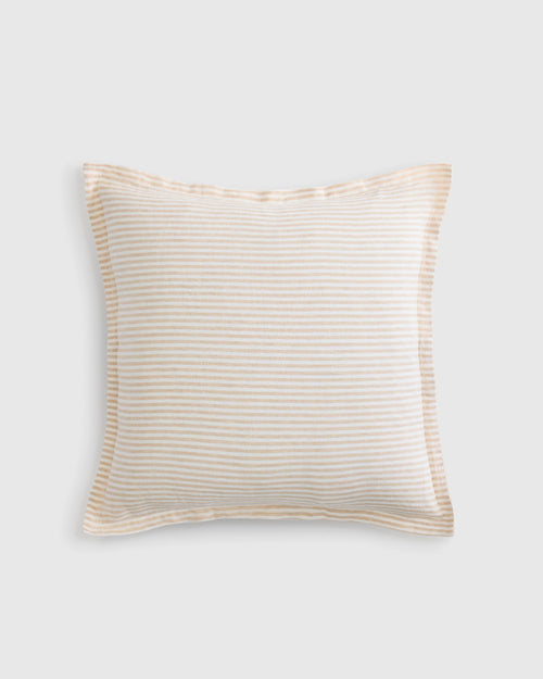 European Linen Stripe Euro Sham - Euro / Natural/White Stripe