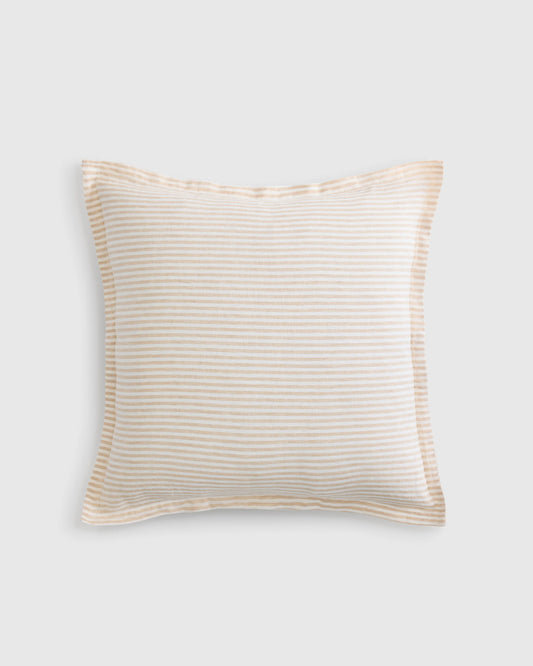 European Linen Stripe Euro Sham - Euro / Natural/White Stripe