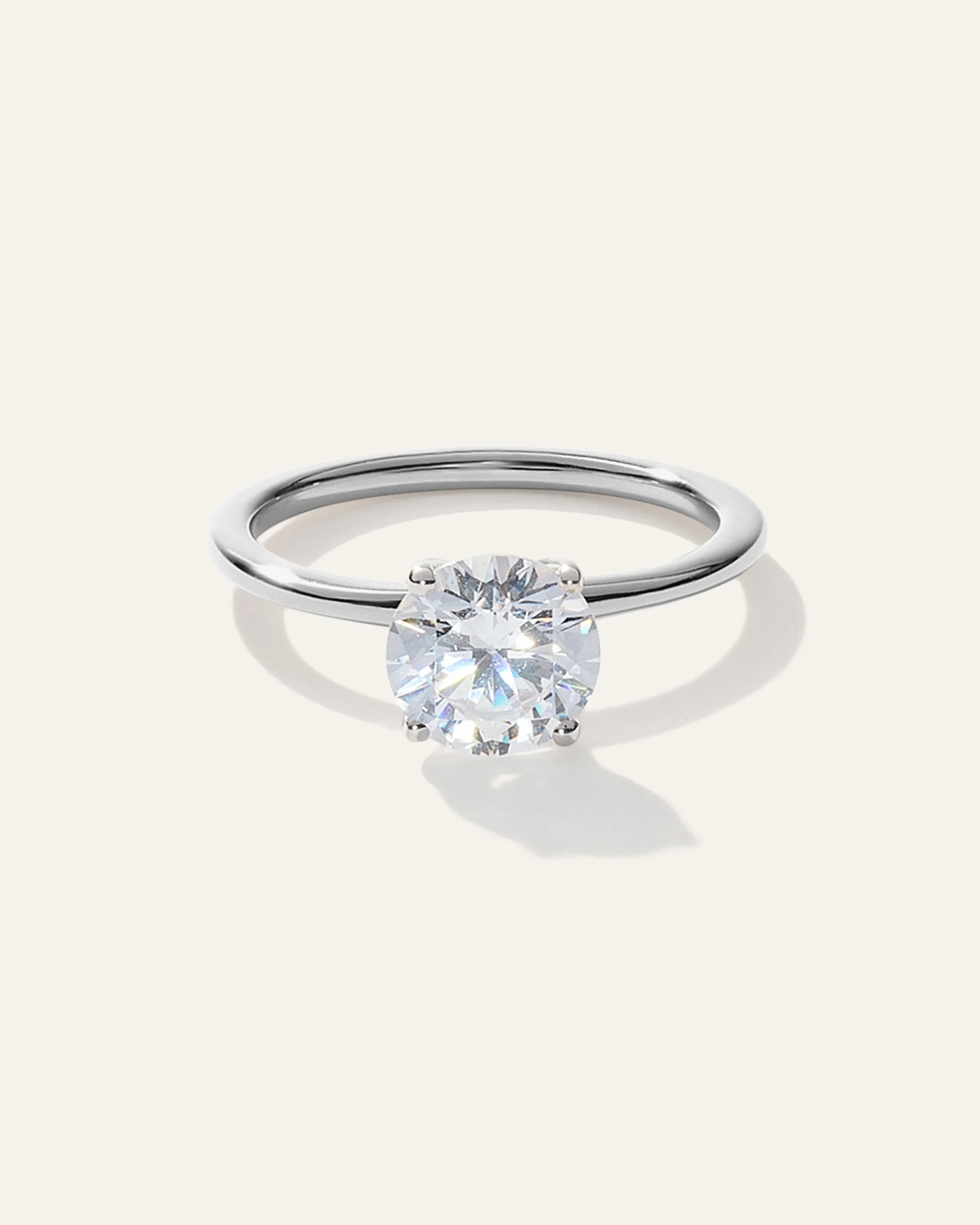 Lab Grown Diamond Round Petite Classic Engagement Ring - 1.50ct - 4 / Yellow Gold