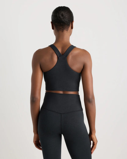 Ultra-Soft V-Neck Cropped Tank - XS / Heather Navy
