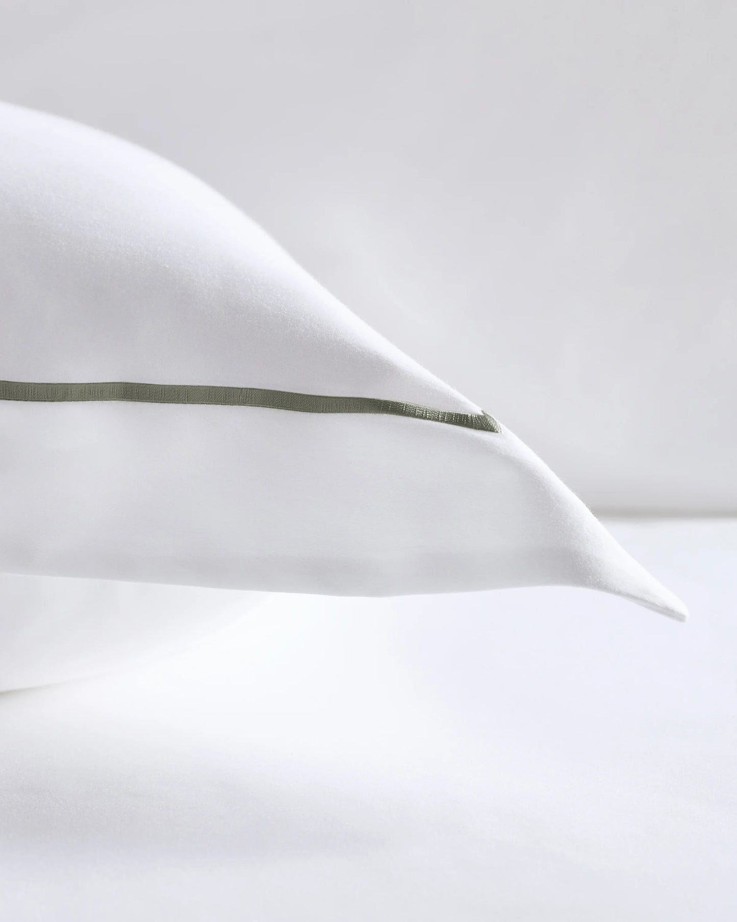 Signature Giza Cotton Sateen Embroidered Euro Sham - Euro / White/Dried Sage