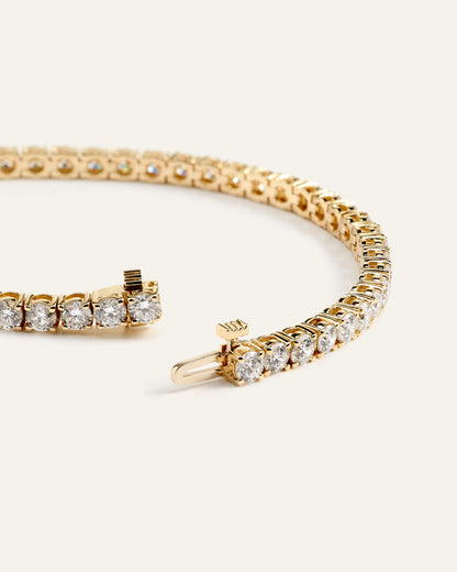 14K Gold Lab Grown Diamond Tennis Bracelet - 7ctw - 6.5" / Yellow Gold