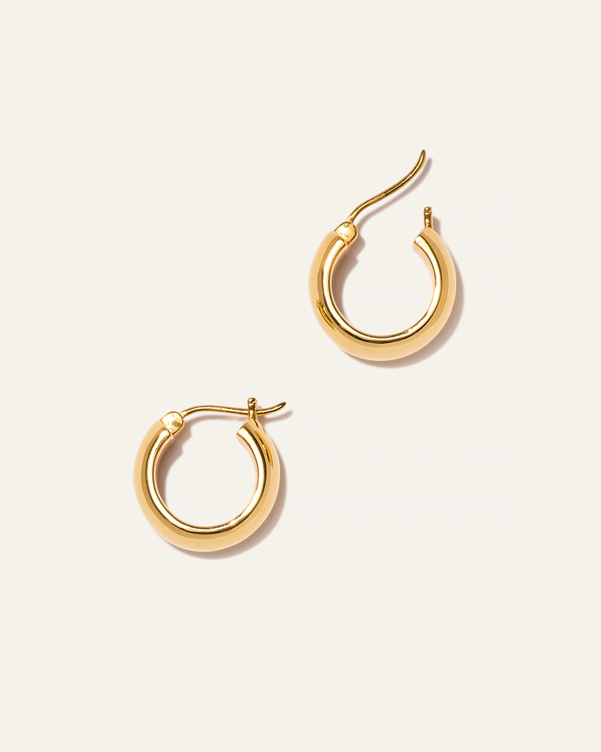 14K Gold Wide Huggies - One Size / Yellow Gold