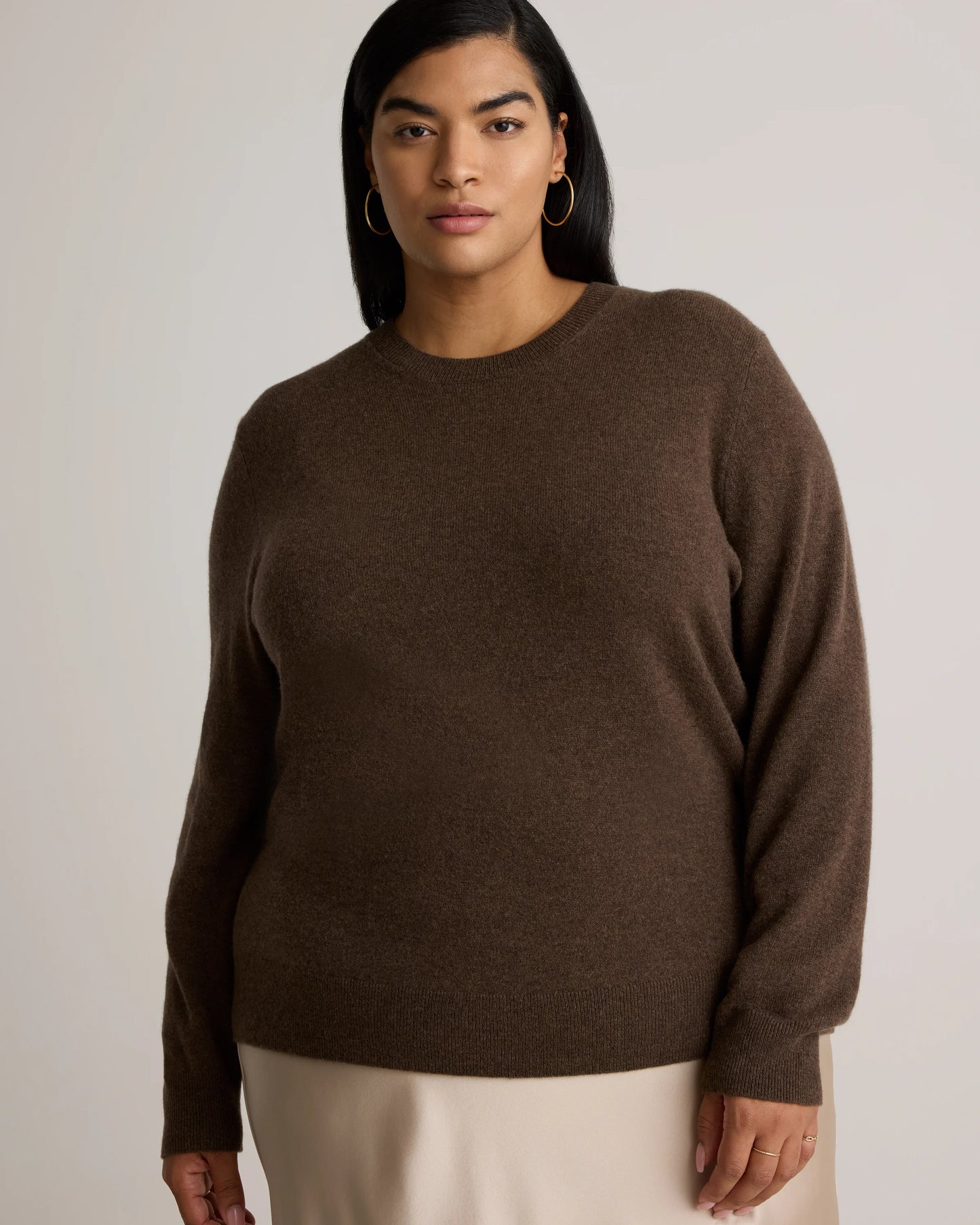 Mongolian Cashmere Crewneck Sweater - 1X / Pale Custard Yellow