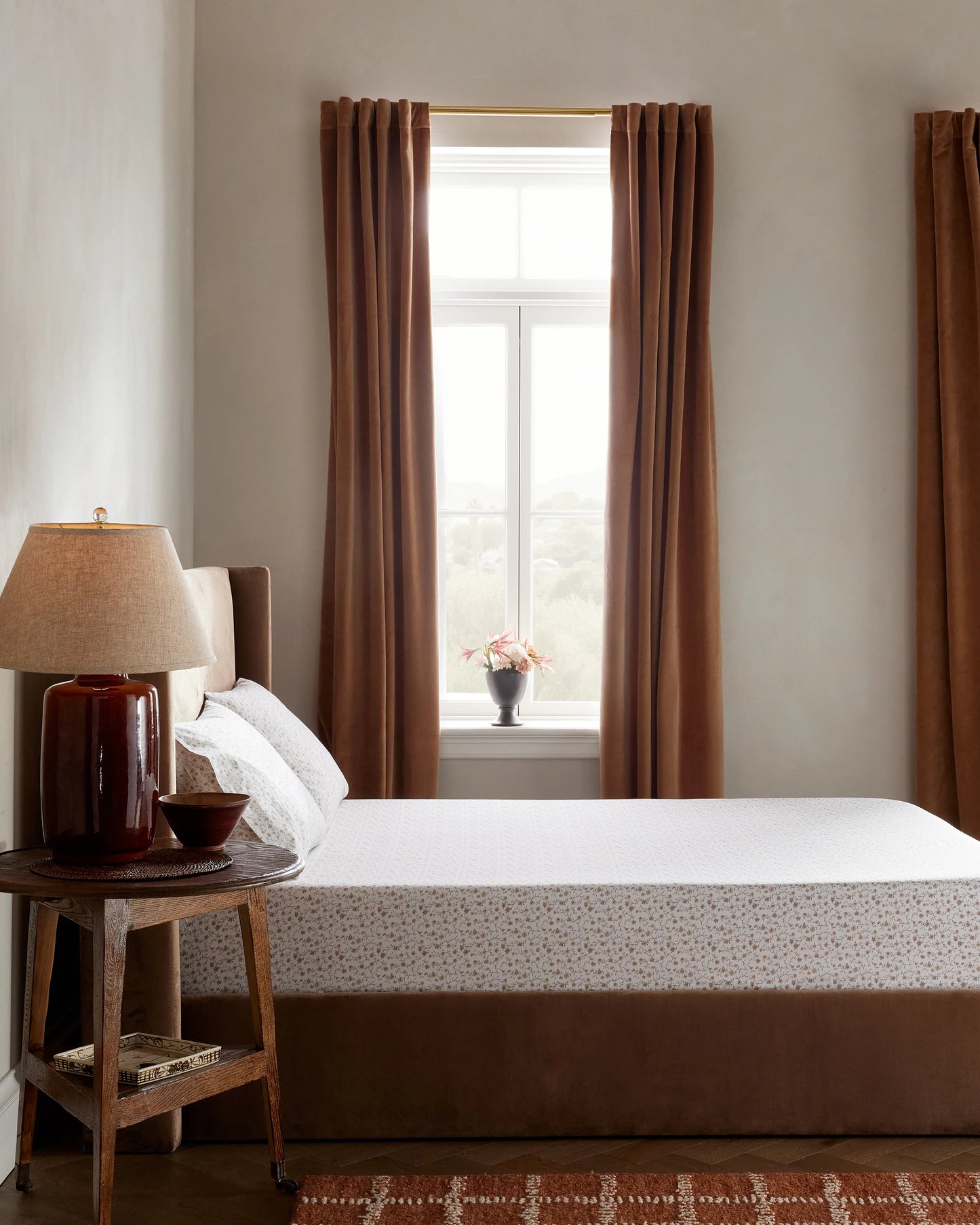 Organic Crisp Percale Floral Fitted Sheet Set - Twin / Toffee Florette