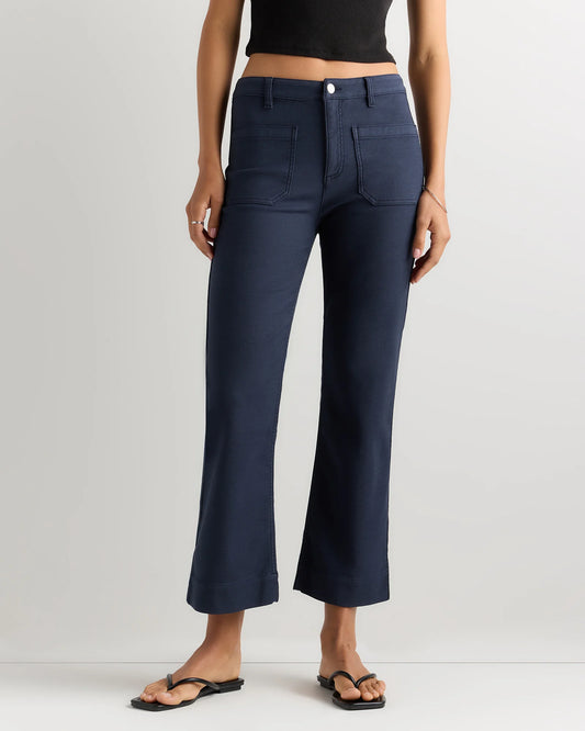 French Terry Wide Leg Pants - 0 / Deep Navy